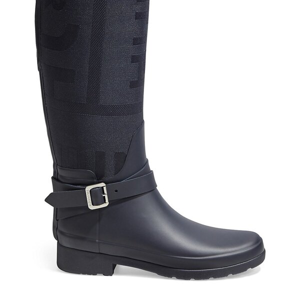 Hunter Women's Refined Slim Fit Adjustable Jacquard Tall Rain Boots (US 8) - Picture 3 of 10